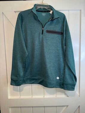 ZELOS Men's Teal Quarter-Zip Performance Sweater